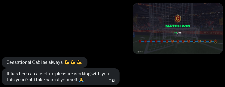 Real customer review and 15/15 Weekend League result